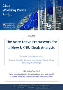 CELS Analysis - the Leave Roadmap