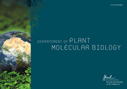 Plant  Molecular  Biology Departement  of    Message du directeur