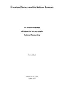 Household Surveys and the National Accounts  An overview of uses of household survey data in National Accounting