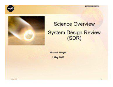 MEDLI-SDR[removed]Science Overview