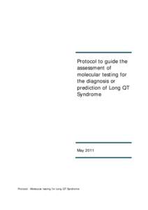 Protocol to guide the assessment of molecular testing for the diagnosis or prediction of Long QT Syndrome
