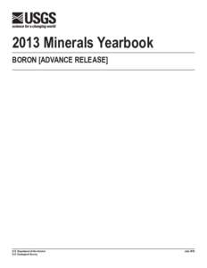 The Mineral Industry of <Boron> in 2013