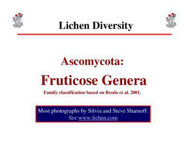 Lichen Diversity  Ascomycota: