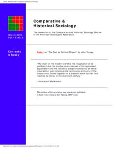 Winter 2000 Newsletter, Comparative & Historical Sociology