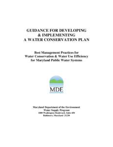 Water Conservation Plan Guidance SB