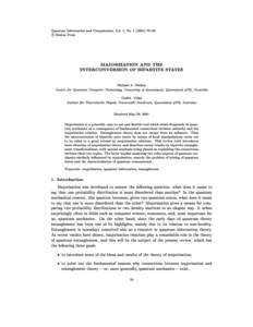 Quantum Information and Computation, Vol. 1, No{93  
c Rinton Press MAJORIZATION AND THE INTERCONVERSION OF BIPARTITE STATES