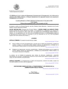 Acuerdo DOF Última Reforma DOFSECRETARÍA DE LA FUNCIÓN PÚBLICA ARCHIVO GENERAL DE LA NACIÓN