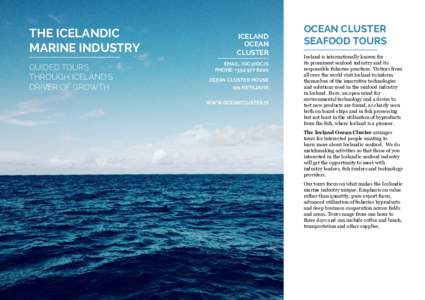 THE ICELANDIC MARINE INDUSTRY GUIDED TOURS THROUGH ICELAND’S DRIVER OF GROWTH