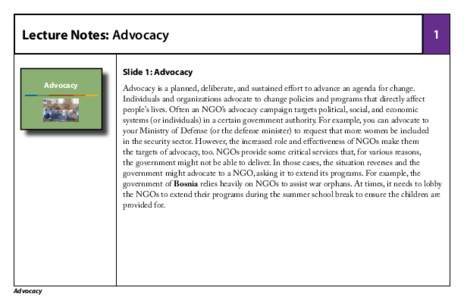 Lecture Notes: Advocacy  1 Slide 1: Advocacy Advocacy