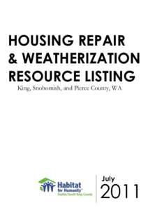 King, Snohomish & Pierce County Housing & Weatherizaion Services