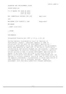 [2011] QPEC 6  PLANNING AND ENVIRONMENT COURT JUDGE ROBIN QC P & E Appeal No 1058 ofof 2010