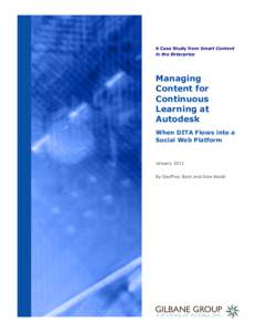 A Case Study from Smart Content in the Enterprise Managing Content for Continuous