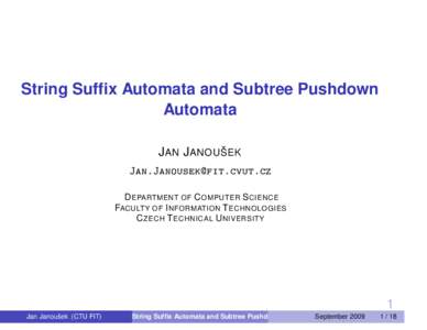 String Suffix Automata and Subtree Pushdown Automata