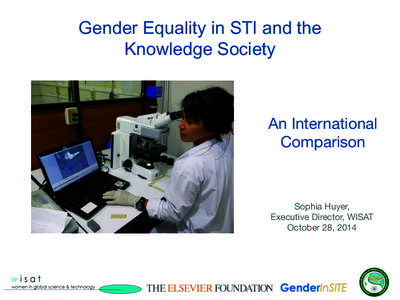 Gender Equality in STI and the Knowledge Society An International Comparison