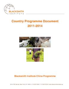 Country Programme DocumentBlacksmith Institute China ProgrammeFifth Avenue, New York, NY 10035 | t:  | f:  | www.blacksmithinstitute.org