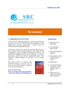 Volume 1(6), 2012  Newsletter  Book Review by UNCTAD  In this issue: