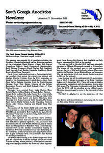 South Georgia Association Newsletter Number 21 November 2011 Website: www.southgeorgiaassociation.org  ISSN