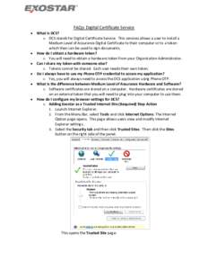 FAQs: Digital Certificate Service    