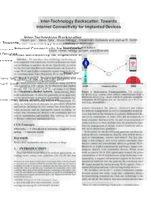 Inter-Technology Backscatter: Towards Internet Connectivity for Implanted Devices † †