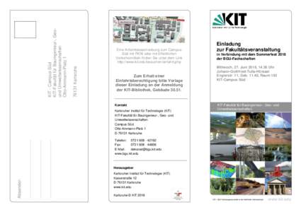 KIT - Campus Süd KIT-Fakultät für Bauingenieur-, Geound Umweltwissenschaften Otto-Ammann-Platz 1 Überschrift Seite 4