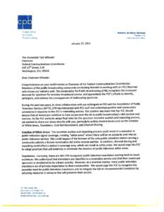 FCC spectrum auction ex parte letter to Chairman Wheeler