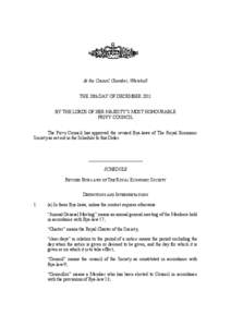 Microsoft WordFINAL Order of Council Bye-law amendments The Royal Economic Society.doc