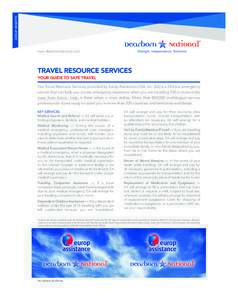 GROUP BENEFITS  www.dearbornnational.com TRAVEL RESOURCE SERVICES YOUR GUIDE TO SAFE TRAVEL