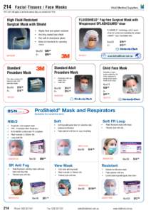 214  Facial Tissues / Face Masks Vital Medical Supplies