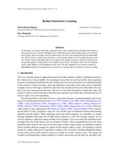 JMLR: Workshop and Conference Proceedings vol[removed]–34  Robust Interactive Learning Maria Florina Balcan  NINAMF @ CC . GATECH . EDU