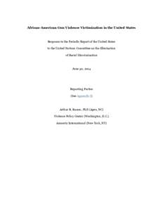 African-American Gun Violence Victimization in the United States  Response to the Periodic Report of the United States to the United Nations Committee on the Elimination of Racial Discrimination