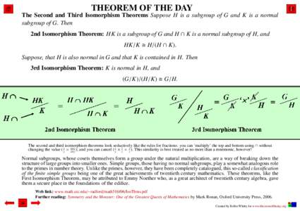 Second Isomorphism Theorem