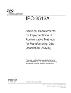 Sectional Requirements for Implementation of Administrative Methods for Manufacturing Data Description