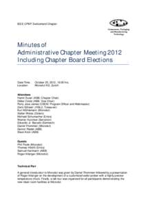 IEEE CPMT Switzerland Chapter  Minutes of Administrative Chapter Meeting 2012 Including Chapter Board Elections