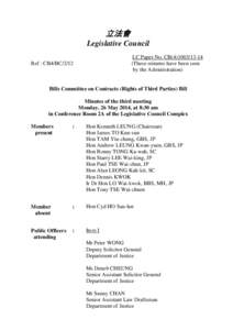立法會 Legislative Council LC Paper No. CB[removed]The(These minutes have been seen by the Administration))
