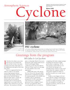 Atmospheric Sciences  Keeping in touch with the Alumni, Students, Friends and Faculty of the Meteorology Program of Iowa State University