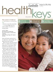 A publication for older adults from  Institute For Older Adults 515 Audubon Avenue New York, N.Y9224