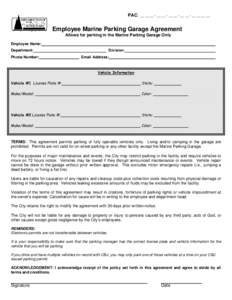 Microsoft Word - Employee Marine Pkng Garage Agreement Form.doc