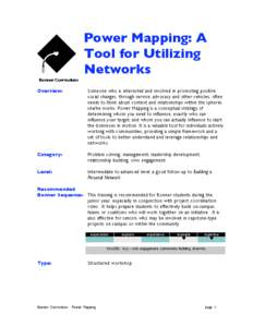 Power Mapping: A Tool for Utilizing Networks Bonner Curriculum  Overview:
