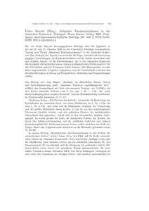 Plekos 15,2013,119–122 – http://www.plekos.uni-muenchen.de/2013/r-barcelo.pdf  119 Pedro Barcel´o (Hrsg.): Religi¨oser Fundamentalismus in der r¨omischen Kaiserzeit. Stuttgart: Franz Steiner VerlagPostdamer
