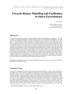 Towards humor modelling and facilitation in smart environments