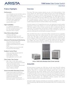 7300 Series Data Center Switch Data Sheet Product Highlights  Overview