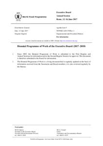 Executive Board Annual Session Rome, 12–16 June 2017 Distribution: General