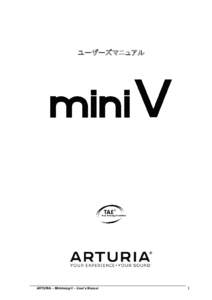 ユーザーズマニュアル  ARTURIA – Minimoog-V – User’s Manual 1
