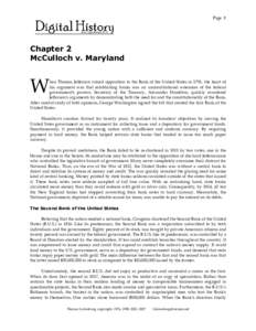 Page 8  Chapter 2 McCulloch v. Maryland  W
