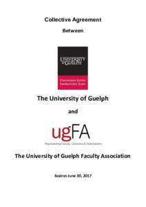 Collective Agreement Between The University of Guelph and