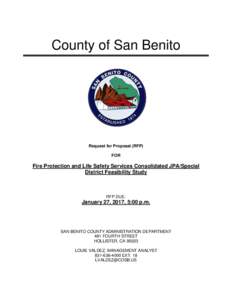 County of San Benito  Request for Proposal (RFP) FOR  Fire Protection and Life Safety Services Consolidated JPA/Special