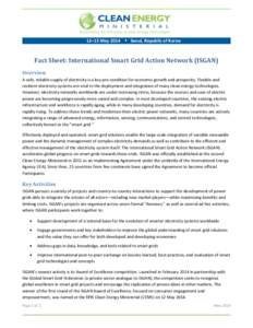 Fact Sheet: International Smart Grid Action Network (ISGAN)