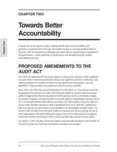 CHAPTER TWO  Chapter Two Towards Better Accountability