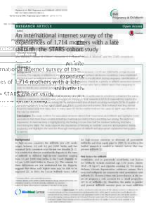 An international internet survey of the experiences of 1,714 mothers with a late stillbirth: the STARS cohort study