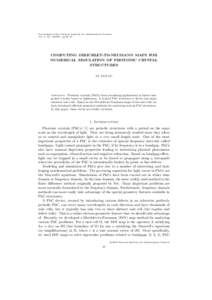 Proceedings of the National Institute for Mathematical Sciences Vol. 3, No[removed]), pp.65–70 COMPUTING DIRICHLET-TO-NEUMANN MAPS FOR NUMERICAL SIMULATION OF PHOTONIC CRYSTAL STRUCTURES